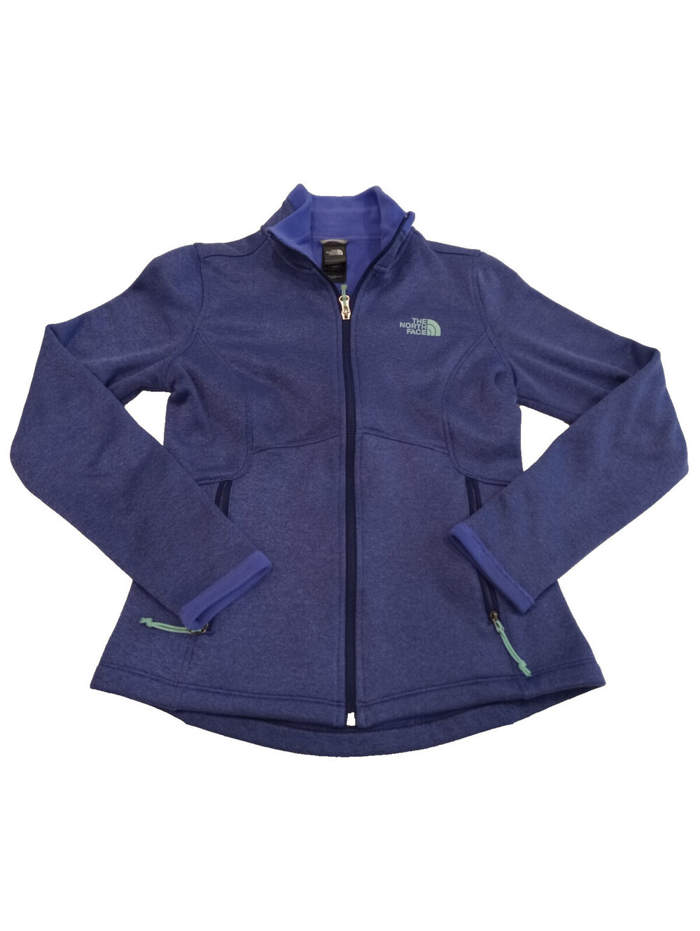 The North Face Fleece Jacket Womens Small Blue Purple Teal Zip Pocket TKA 100 S